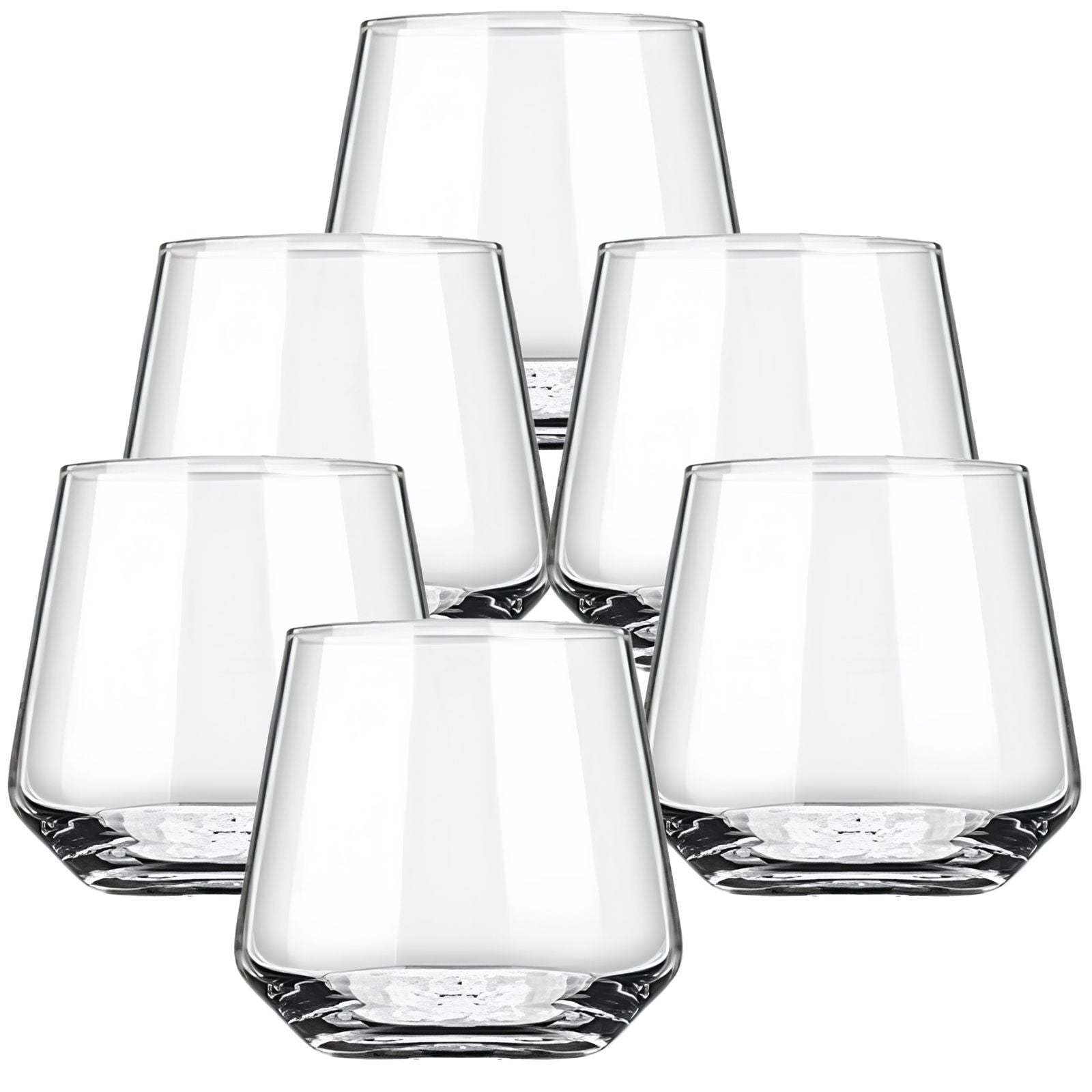 Trinkgläser Set Modernes Trinkgläser Set, 385 ml Klare Wassergläser mit dickem Boden, Perfekt für Cocktails, Wasser und Softdrinks, Spülmaschinenfest, Vielseitig