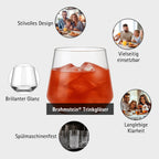 Trinkgläser Set Modernes Trinkgläser Set, 385 ml Klare Wassergläser mit dickem Boden, Perfekt für Cocktails, Wasser und Softdrinks, Spülmaschinenfest, Vielseitig