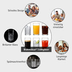 Trinkgläser Set Wassergläser und Saftgläser Set, Spülmaschinenfest, Ästhetische Wasserglas und Drinking Glass Kollektion, für Wasser und Saft, Wasser Gläser Set