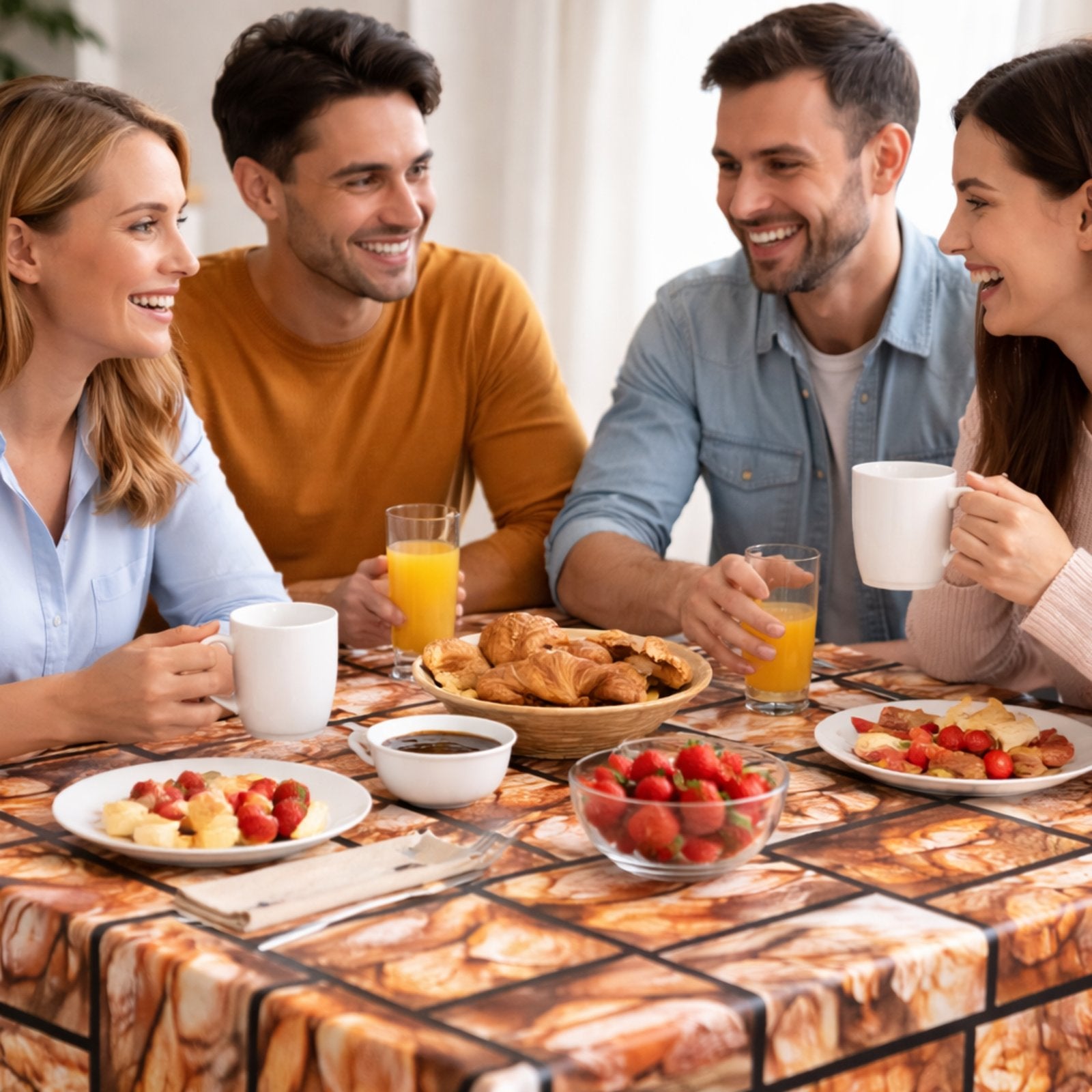 Wachstuch Tischdecke abwaschbar – pflegeleicht & wasserdicht – PVC mit Vliesrücken - Brot schwarz
