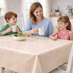 Wachstuch Tischdecke abwaschbar – pflegeleicht & wasserdicht – PVC mit Vliesrücken - Creme