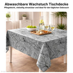 Wachstuch Tischdecke abwaschbar – pflegeleicht & wasserdicht – PVC mit Vliesrücken - Marmor grau